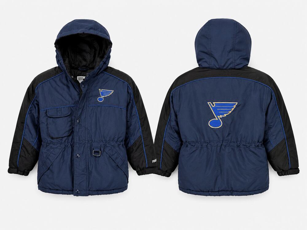 Puma St Louis Blues NHL Hockey Hooded Winter Parka Jacket Youth Boys M 5 6